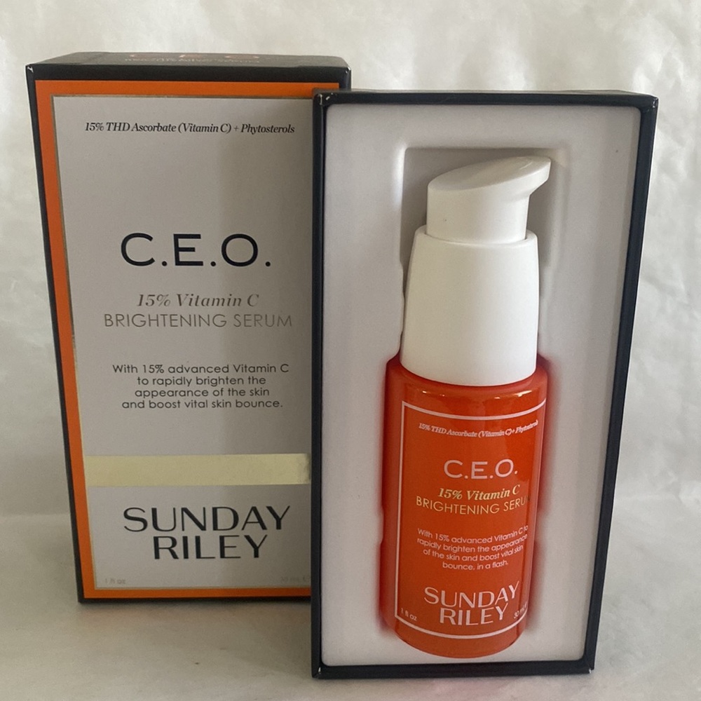 SUNDAY RILEY C.E.O. 15% Vitamin C Brightening Serum 1oz $85 NIB - Picture 4 of 7